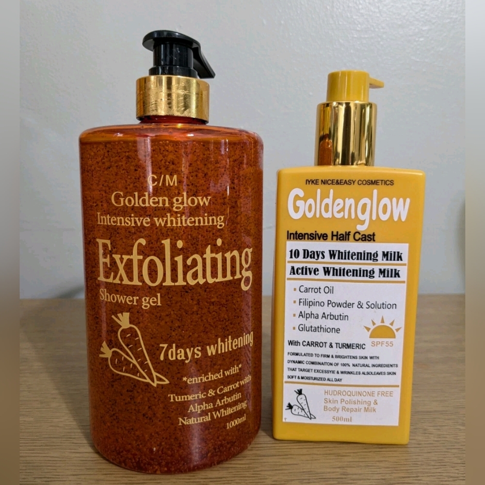 2in1 Golden Glow Intensive Exfoliating Shower Gel 1000ml, And Lotion 500ml